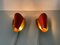 Orange Plastic Shade and Curved Brass Sconces, Germany, 1950s 2
