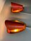 Orange Plastic Shade and Curved Brass Sconces, Germany, 1950s 6