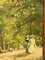 Paseo de los artistas, Sous-Bois de Spa, siglo XX, óleo sobre tabla, enmarcado, Imagen 10