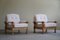 Danish Modern Lounge Chairs in Oak & Bouclé by Henning Kjærnulf, 1960s, Set of 2 16