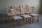 Sedie da pranzo in quercia e tessuto, Danimarca, anni '50, set di 6, Immagine 3