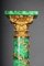 Royal Empire Marble Column with Malachite and Gilt Bronze 7