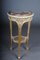 Carved Gold Side Table with Marble Top in White-Gold, Image 8
