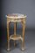 Carved Gold Side Table with Marble Top in White-Gold 2