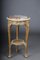 Carved Gold Side Table with Marble Top in White-Gold, Image 2