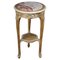 Carved Gold Side Table with Marble Top in White-Gold 1