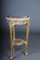 Carved Gold Side Table with Marble Top in White-Gold, Image 7