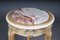 Carved Gold Side Table with Marble Top in White-Gold 3