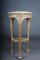 Carved Gold Side Table with Marble Top in White-Gold, Image 9