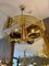 Lámpara de araña italiana bañada en oro y cristal de Murano atribuida a Gaetano Sciolari, años 60, Imagen 12