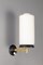 Lampade da parete Mid-Century in ottone e vetro, set di 2, Immagine 1