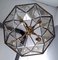 Vintage Handmande Octagonal Glass and Brass Pendant Lantern, Italy, 1950s, Image 8