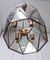 Vintage Handmande Octagonal Glass and Brass Pendant Lantern, Italy, 1950s 7