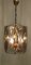 Lanterne à Suspension Octogonale Vintage en Verre et Laiton, Italie, 1950s 2