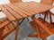 Tavolo da giardino vintage e sedie in legno, anni '60, Immagine 3