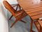 Mesa de jardín vintage y sillas de madera, años 60, Imagen 4