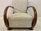 French Armchair with Curved Arms, 1930s, Image 5
