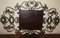 Black Forged Iron Wall Rack Entryway Mirror, 1950s, Image 10