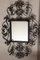 Black Forged Iron Wall Rack Entryway Mirror, 1950s, Image 11
