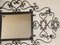 Black Forged Iron Wall Rack Entryway Mirror, 1950s 15