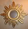 Gold Sun Mirror Giltwood Frame Sunburst Wall Decor 1970s 10