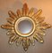 Gold Sun Mirror Giltwood Frame Sunburst Wall Decor 1970s 2