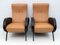 Mid-Century Reclining Armchairs in Modern Italian Leather attributed to Marco Zanuso, 1950s, Set of 2 1