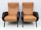 Mid-Century Reclining Armchairs in Modern Italian Leather attributed to Marco Zanuso, 1950s, Set of 2, Image 1