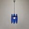 Lampe à Suspension en Verre Bleu de Veca, Italie, 1970s 2