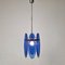 Lampe à Suspension en Verre Bleu de Veca, Italie, 1970s 13