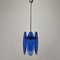 Lampe à Suspension en Verre Bleu de Veca, Italie, 1970s 1