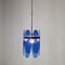 Lampe à Suspension en Verre Bleu de Veca, Italie, 1970s 10