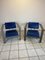 Postmodern Armchairs in Steel and Leather, 1980s, Set of 2 1