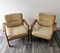 Mid-Century Beige Armchairs in Teak & Velour, 1960s, Set of 2 5