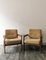 Mid-Century Beige Armchairs in Teak & Velour, 1960s, Set of 2 1