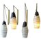 Czech Modernist Black and White Hand Painted Glass Wall Lamps, 1950s, Set of 2 3