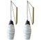 Czech Modernist Black and White Hand Painted Glass Wall Lamps, 1950s, Set of 2, Image 1