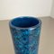 Jarrón con forma de pez de cerámica en azul de Rimini atribuido a Aldo Londi para Bitossi, Italia, años 60, Imagen 11