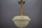 French Art Deco White Alabaster and Brass Pendant Light, 1920s, Image 5