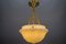 French Art Deco White Alabaster and Brass Pendant Light, 1920s 13