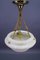 French Art Deco White Alabaster and Brass Pendant Light, 1920s, Image 15