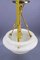 French Art Deco White Alabaster and Brass Pendant Light, 1920s, Image 16