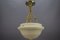 French Art Deco White Alabaster and Brass Pendant Light, 1920s, Image 6