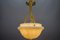 French Art Deco White Alabaster and Brass Pendant Light, 1920s, Image 12
