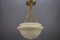 French Art Deco White Alabaster and Brass Pendant Light, 1920s, Image 10