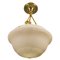 French Art Deco White Alabaster and Brass Pendant Light, 1920s 1