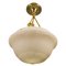 French Art Deco White Alabaster and Brass Pendant Light, 1920s, Image 1