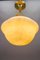 French Art Deco White Alabaster and Brass Pendant Light, 1920s, Image 2