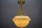 French Art Deco White Alabaster and Brass Pendant Light, 1920s, Image 7
