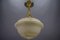 French Art Deco White Alabaster and Brass Pendant Light, 1920s 4